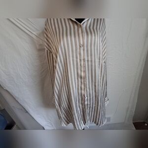 Zara Black and Cream Striped Shirt